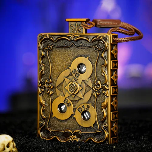 Miniatura 29 de UD - Juego de dados mecánicos de ruleta únicos DND Steampunk Dragones de metal D y D con dados TRPG DND 7 en 1 Spinner Metal D&D Juego de dados