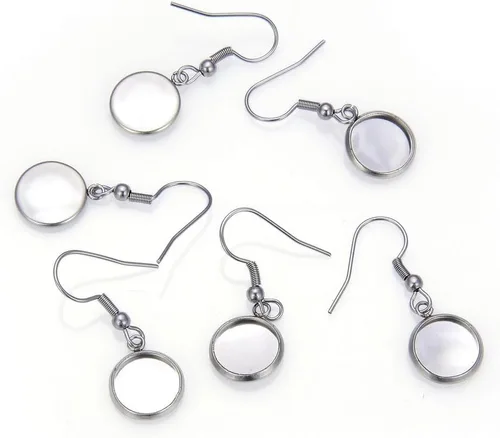 Miniatura 3 de Adabele - 50 piezas de acero inoxidable quirúrgico de grado 316 hipoalergénico para aretes de alambre de gancho de pescado, bandeja de bisel
