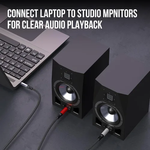 Miniatura 7 de Adaptador de cable de audio estéreo 1/8 a dual 1/4 TS mono Y Splitter compatible con iPhone, PC, tarjeta de sonido de computadora, mezclador