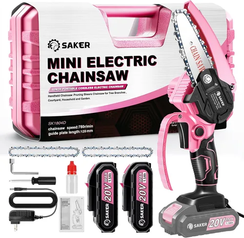 Miniatura 9 de Saker Mini Motosierra, Motosierras Eléctricas Portátiles Inalámbricas, Sierra de Cadena de Mano Tijeras de Podar Sierras de Cadena para Ramas
