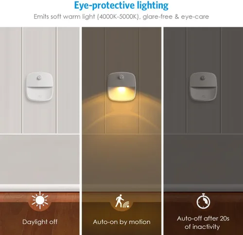 Miniatura 5 de AMIR Luz con sensor de movimiento mejorada para interiores, luces de escalera, funciona con pilas, luz nocturna LED inalámbrica adhesiva