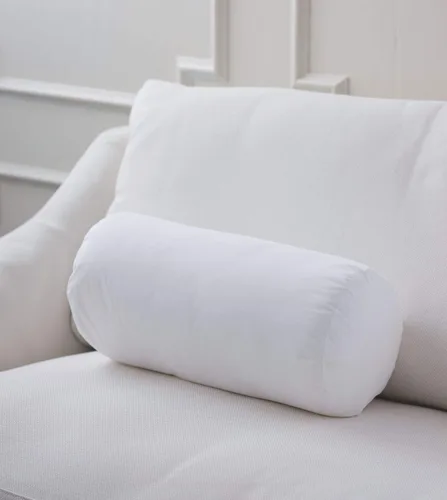 Miniatura 2 de Almohada redonda de 100 % plumas pequeñas, hipoalergénica, de lujo, 100 % algodón, nunca envasada al vacío, sin olor, fabricada en Estados Unidos