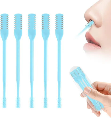 Miniatura 15 de Cortador de pelo nasal 2 en 1, recortador manual de doble cara con cepillo, cuchillo de nariz giratorio de 360° para hombres y mujeres, herramienta
