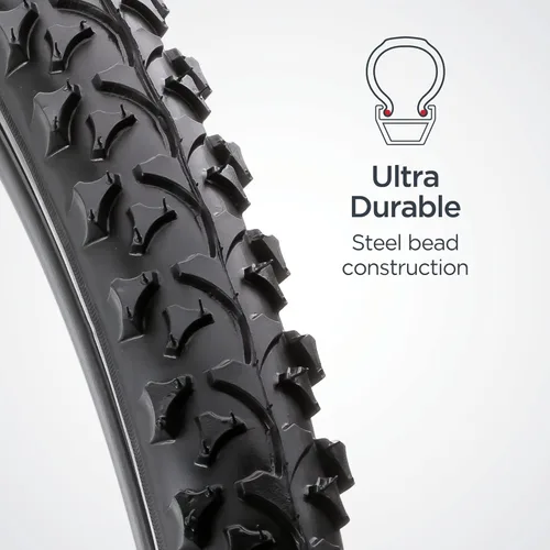 Miniatura 2 de Schwinn Neumático de Repuesto para Bicicleta, Neumático de Bicicleta de Montaña de 26" x 1.95", Banda de Rodadura de Alta Tracción, Construcción