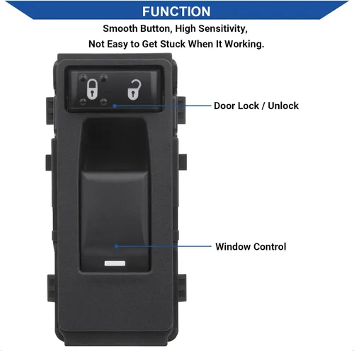 Miniatura 3 de Obaee Interruptor de ventana lateral del lado del pasajero Compatible con 2006-2017 Chrysler 200/300/Aspen/Cirrus/Sebring, Dodge