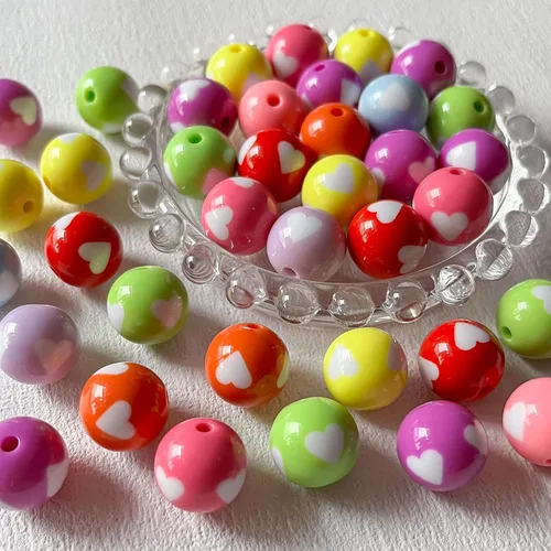 Miniatura 29 de Cuentas acrílicas de 0.630 in, 100 cuentas de bolígrafo de color arcoíris Ab, cuentas de chunk Bubblegum para bricolaje para hacer joyas, pulseras