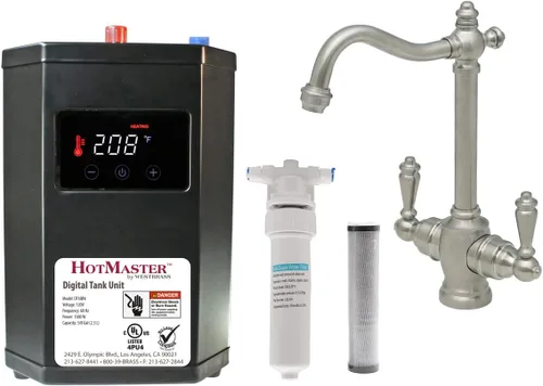 Miniatura 20 de Westbrass DT1F205-62 Victorian 9 pulgadas Grifo instantáneo caliente y frío con sistema de tanque digital HotMaster DigiHot Dispensador de agua