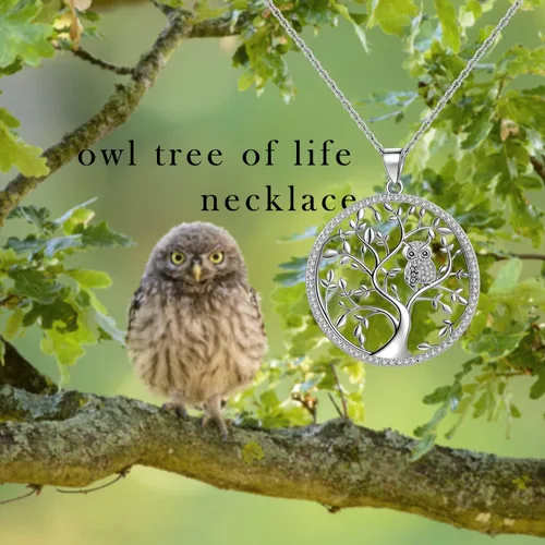 Miniatura 4 de Collar con colgante de árbol de la vida de plata de ley 925 con cadena de 18 pulgadas