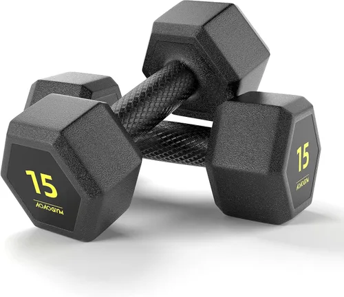 Juego de mancuernas hexagonales de PVC, revestimiento de PVC, juego de mancuernas para entrenamiento de fuerza, gimnasio en casa y entrenamiento de