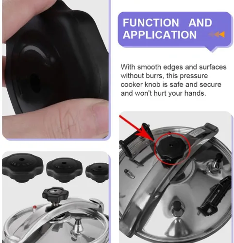 Miniatura 5 de Mipcase Pomo de repuesto para tapa de olla, 4 piezas universales de repuesto para olla a presión, cacerola, tapa de olla