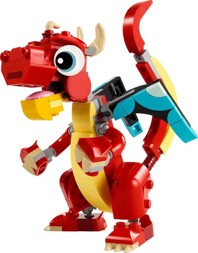 Miniatura 5 de LEGO Creator 31145 - Juguete de dragón rojo 3 en 1, se transforma de dragón a pez a fénix, idea de regalo para niños y niñas de 6 años en adelante