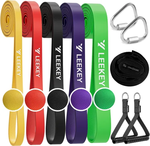 Miniatura 23 de LEEKEY Pull Up Assistance Bands,Muit Levels Resistance Bands for Senior/Adults,Exercise Bands with Door Anchor, Strength Bands for Fitness Training