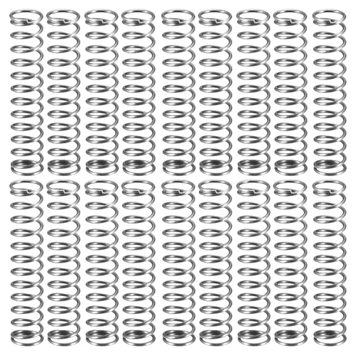 Miniatura 30 de MroMax 20Pcs Compressed Spring, 0.04" Wire Dia, 0.31" OD, 1.57" Free Length, Gray Black Spring Steel Extended Coil Compression Spring