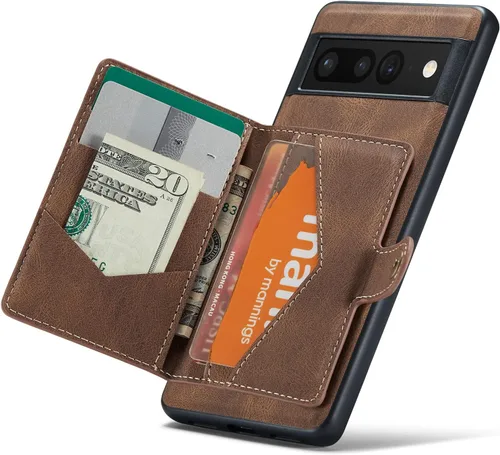 Miniatura 17 de Funda para Google Pixel 6 Pro, cartera magnética desmontable con ranura para efectivo, soporte de carga inalámbrica, función atril compatible