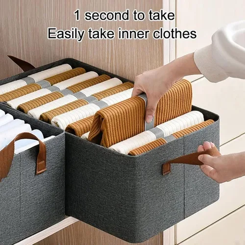 Miniatura 2 de Sistema organizador de cajas de almacenamiento plegables para armario, gran capacidad, resistente para organizar ropa, sábanas, juguetes, libros