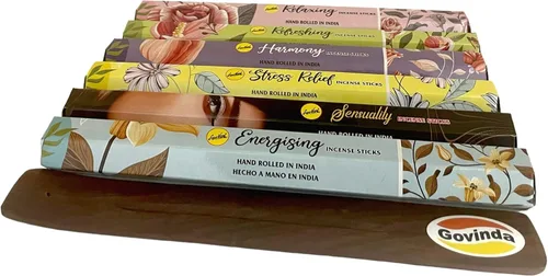 Miniatura 5 de Sreevani - Paquete variado de varillas de incienso #10 y soporte para varillas de incienso con 6 fragancias de aromaterapia