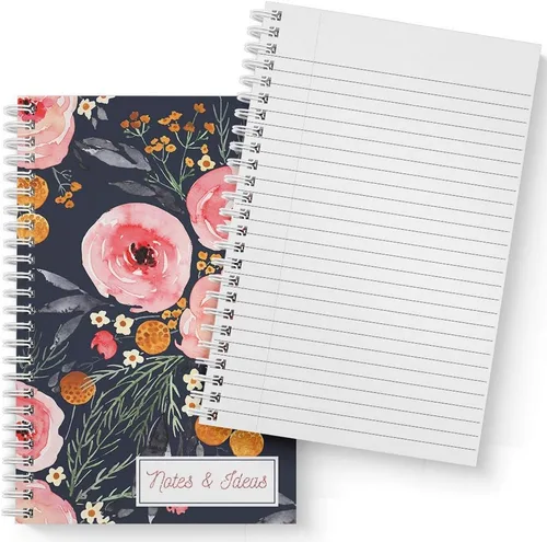 Miniatura 6 de Gotcha Covered Notebooks Mountain Floral: Juego de 2 cuadernos de espiral encuadernados con alambre. Dos diseños elegantes con 120 papeles con rayas