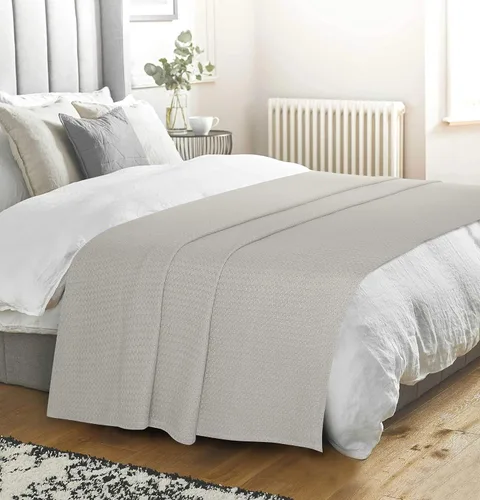 Miniatura 4 de Elvana Home Montgomerry - Manta para cama de 100 % algodón Gris claro