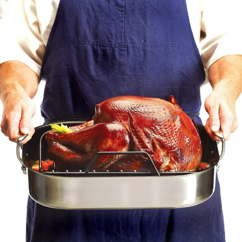 Miniatura 7 de All-Clad Specialty - Asador grande de acero inoxidable con rejilla antiadherente de 13 x 16 pulgadas, apto para horno y asador hasta 500°F, bandeja