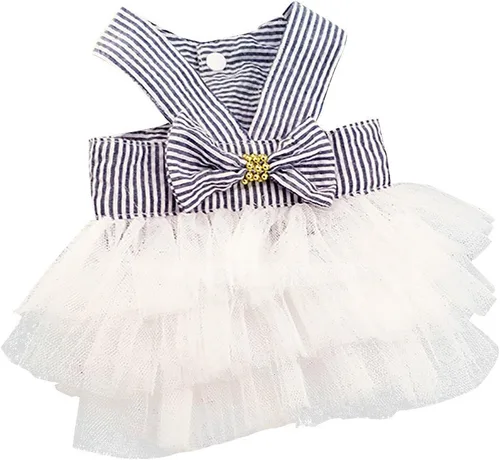Miniatura 11 de Ropa para Mascotas Linda Collarín con Moño Vestido de Tutu para Perros Hembra Ropa para Perras Yorkie Arnés Rosa