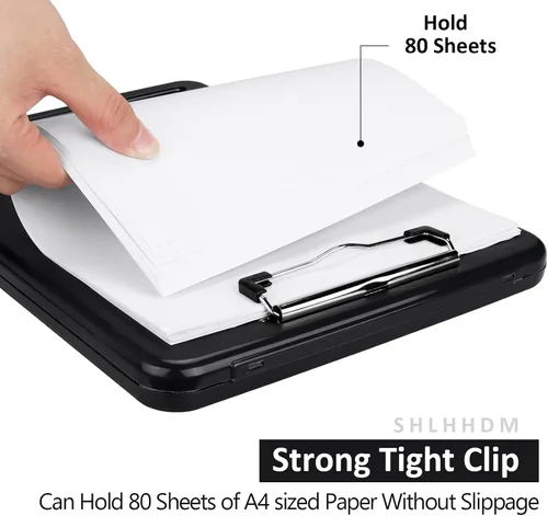 Miniatura 3 de Portapapeles con almacenamiento, portapapeles de almacenamiento con clip, portapapeles plegables para enfermeras, para papeles de 8.5x11, estuches