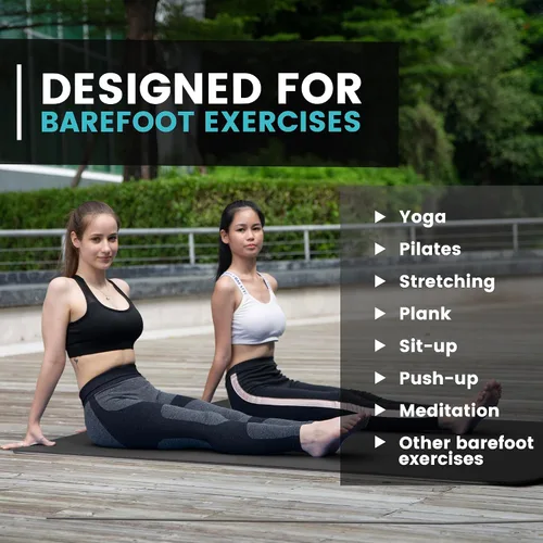 Miniatura 7 de UMINEUX Tapete de yoga grande para hombres y mujeres de 1/4 y 2/5 pulgadas, extra grueso, TPE para entrenamiento en casa, gimnasio, antideslizante