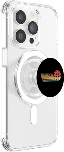 Miniatura 3 de Pickleball retro vintage Pickleball paddles Dink Sunset gift PopSockets MagSafe PopGrip for iPhone