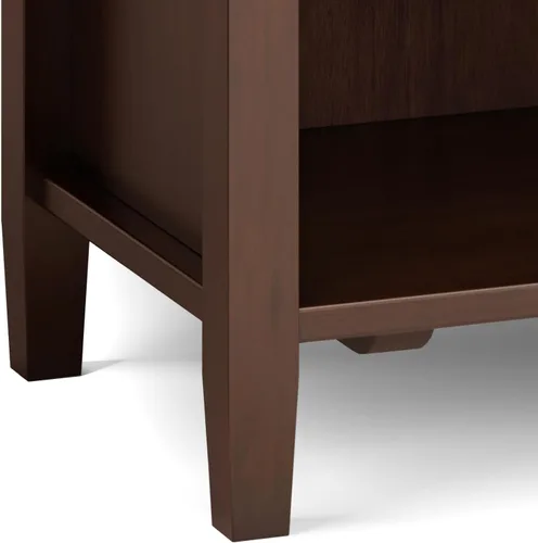 Miniatura 11 de SIMPLIHOME Warm Shaker Mesitas de noche de madera maciza de 24 pulgadas de ancho estilo transicional en negro para sala de estar y dormitorio