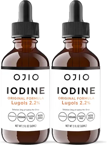 Lugols Solución de yodo 2% – Suministro de 1 año – Gotas de yodo oral líquido de alta potencia con absorción superior – Mejora la salud general y la