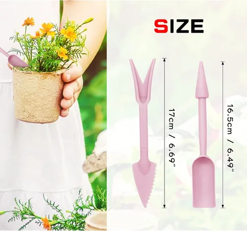 Miniatura 2 de Juego de herramientas de trasplante, 2 piezas pequeñas de plástico para siembra, extractor de plántulas, mini herramientas de jardín para plantar