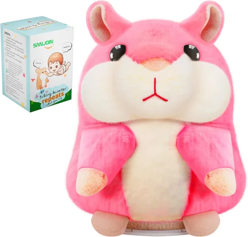 Miniatura 8 de SANJOIN Juguetes para niños pequeños, hámster parlante repite lo que dices para niños y niñas, animales de peluche, juguete sensorial interactivo