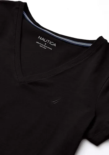 Miniatura 9 de Nautica Camiseta de algodón elástico con cuello en V para mujer Easy Comfort