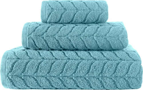 Miniatura 7 de BAGNO MILANO Toallas de baño de algodón turco, toallas de mano, juego de toallas de lujo de felpa suave de la colección jacquard
