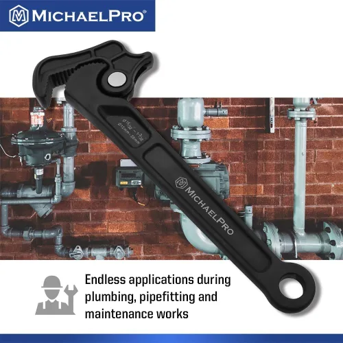 Miniatura 6 de MichaelPro Llave de tubo autoajustable, Llave de tubería multifunción ajustable de 8 pulgadas, llave de plomería con diámetro de sujeción de hasta