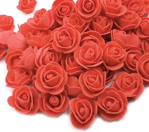 Miniatura 9 de D-Seven Flores artificiales, 100 unidades, mini rosas de espuma para manualidades, ramos de boda, centros de mesa de baby shower, arreglos florales
