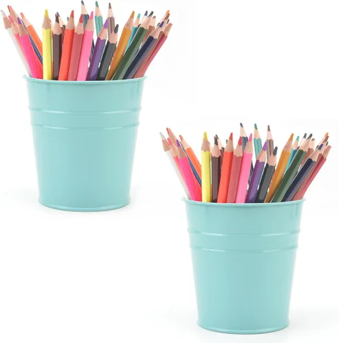 Miniatura 11 de Soporte para bolígrafo para escritorio, soporte para lápices, organizador de bolígrafos de metal, almacenamiento de maceta pequeña de hojalata
