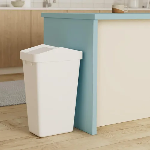 Miniatura 2 de Rubbermaid Swing Top - Contenedor de basura para el hogar y la cocina, bote de basura delgado, moderno y de fácil acceso, con tapa, capacidad