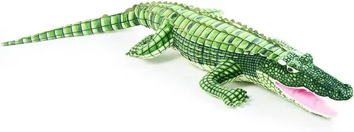 Miniatura 3 de ERDAO Peluche de cocodrilo, juguete realista de cocodrilo grande, 39.3 pulgadas, verde