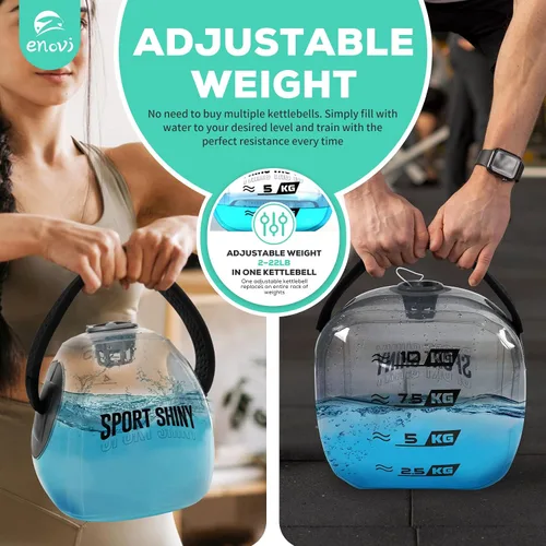 Miniatura 4 de EasyGo Pesas Rusas, Pesa Rusa Plegable Rellena de Agua, Pesa Rusa Ajustable