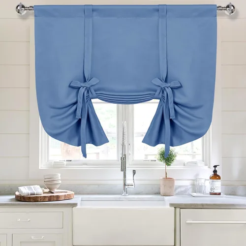 Miniatura 63 de DWCN Cortinas Opacas - Persiana Enrollable con Lazos para Ventana, Aislamiento Térmico, Oscurecimiento de Habitación, Cortinas con Bolsillo