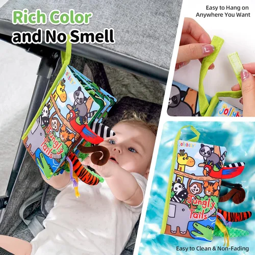 Miniatura 5 de Jollybaby Libros arrugados para bebés, juguetes sensoriales suaves al tacto y tacto para bebés de 0 a 6 meses, juguetes de tela educativa temprana