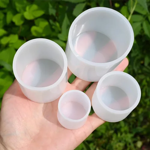 Miniatura 3 de Moldes de vela cilíndrica para hacer velas, 4 moldes de silicona de fundición de pilar para fundición de resina, jabón, espécimen de flores, Moldes
