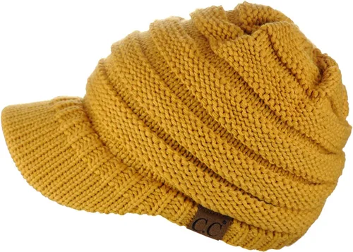 Miniatura 7 de C.C Gorro de punto trenzado cálido y grueso con visera