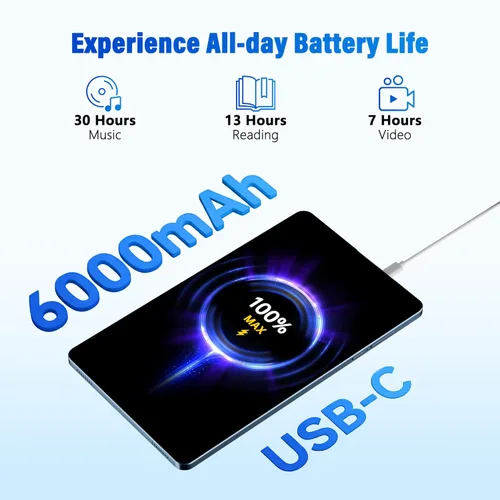Miniatura 6 de Tablet Android de 10 pulgadas Tablets Android 16, Gemini AI, pantalla de 120Hz, 20GB RAM, 64GB ROM+2TB expandible, Widevine L1, 6000mAh, GPS, Face