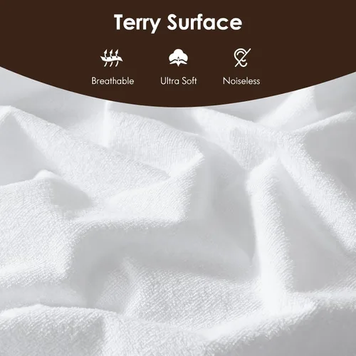 Miniatura 4 de Cleva Home Protector de colchón 100% impermeable, bolsillos profundos que se adaptan a hasta 18 pulgadas, funda de rizo suave y transpirable sin