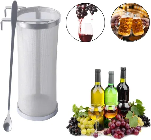 Miniatura 6 de Gekufa Filtro Hop Spider de acero inoxidable de 300 micras con cuchara, colador casero para elaboración de cerveza, té, café, té de abono