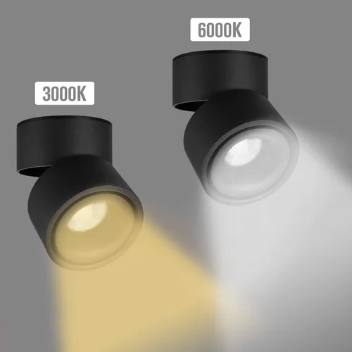 Miniatura 6 de Foco LED de techo - Luz de pared 360° ajustable Luz de techo 10W COB Iluminación LED Lámpara de pared o Foco Luz blanca fría 6000K / Luz blanca Negro