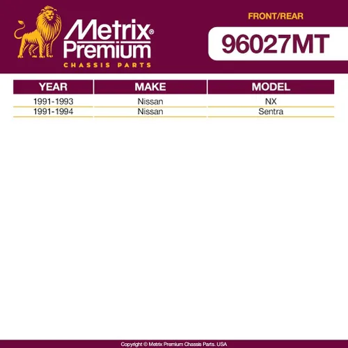 Miniatura 3 de Metrix Premium Chassis Parts GDX - Juego de 4 barras estabilizadoras delanteras y traseras para Nissan NX 1991-1993, Nissan Sentra 1991-1994