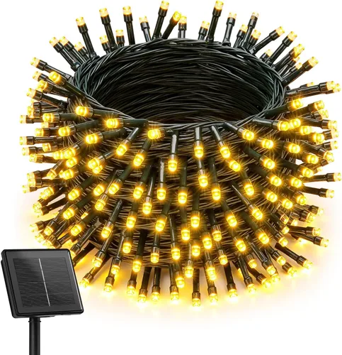 Miniatura 11 de Brightown Paquete de 2 luces solares de cadena para exterior, cada una de 46 pies, 120 luces LED, luces solares de cadena para exterior con 8 modos