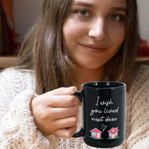 Miniatura 7 de Taza Bubble Hugs I Wish You Lived Next Door de 15 onzas, regalo ideal para inauguración de la casa para mejores amigos, amigos de larga distancia